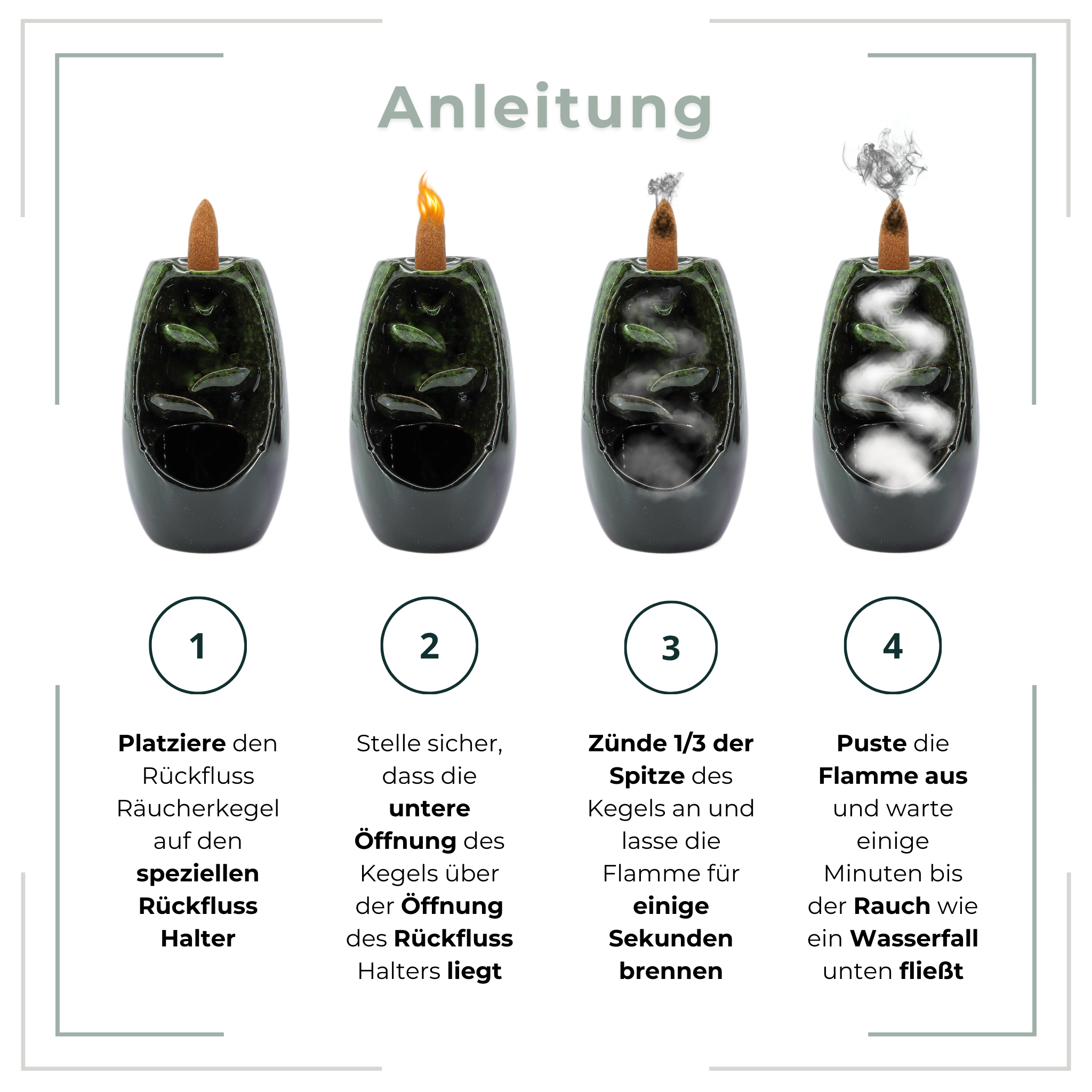 Rückfluss Räucherkegel Starter Set