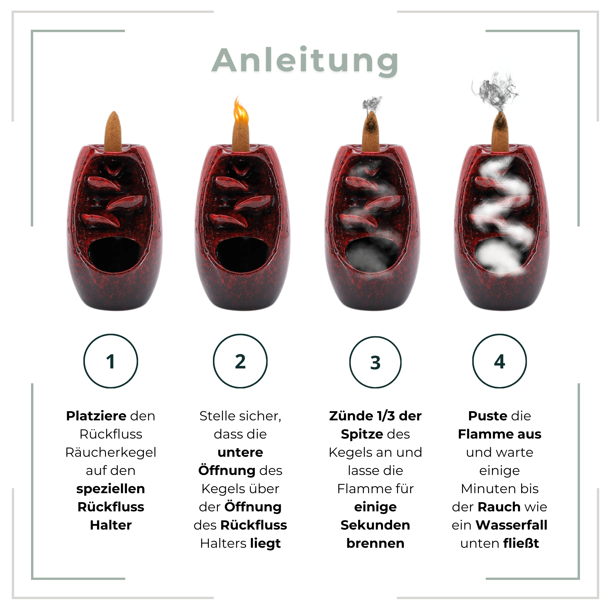 Rückfluss Räucherkegel Starter Set