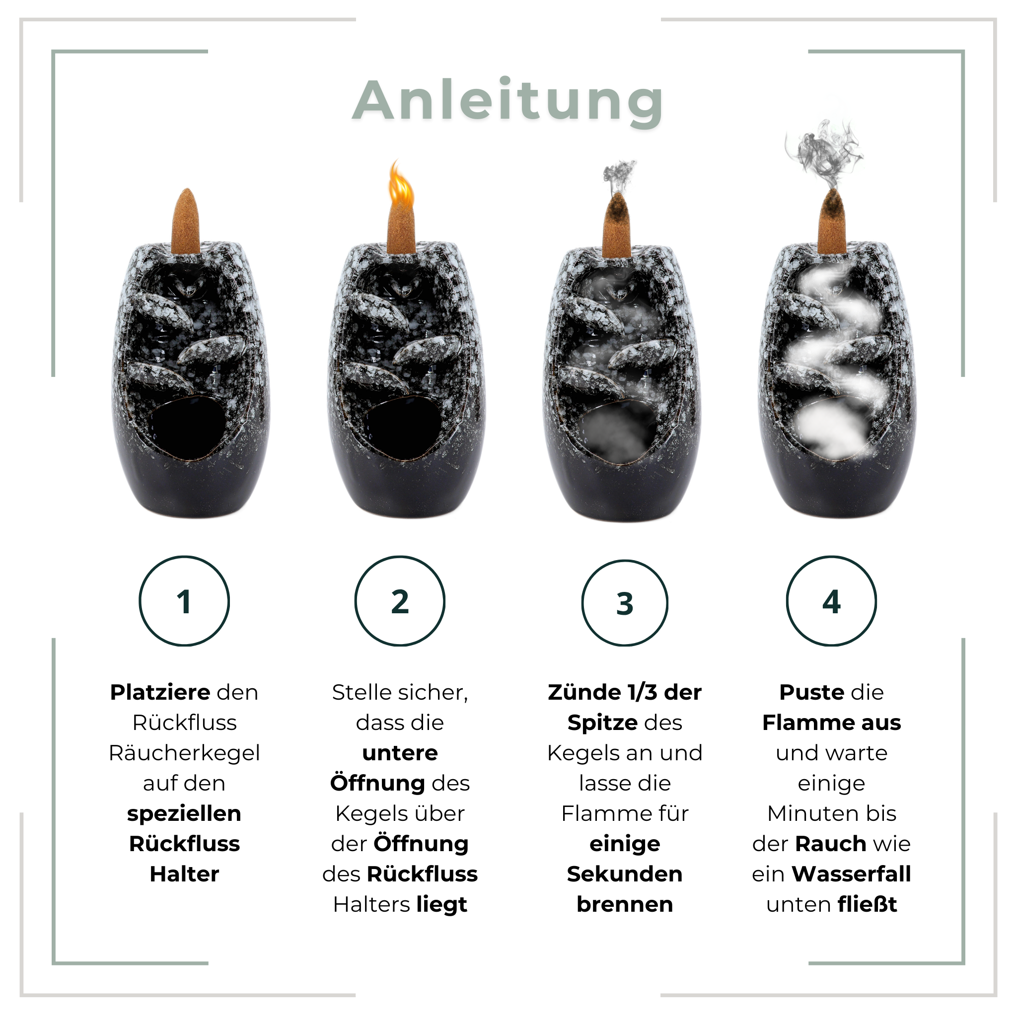 Rückfluss Räucherkegel Starter Set