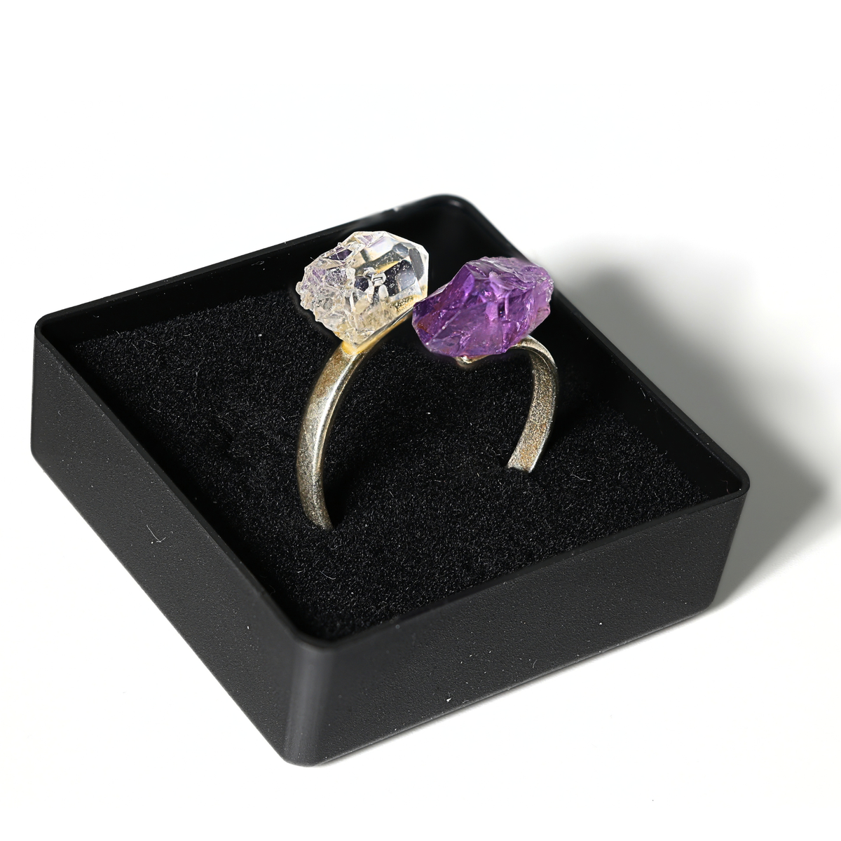 Astra Edelstein Ring – Doppelspitze & 925er Silber