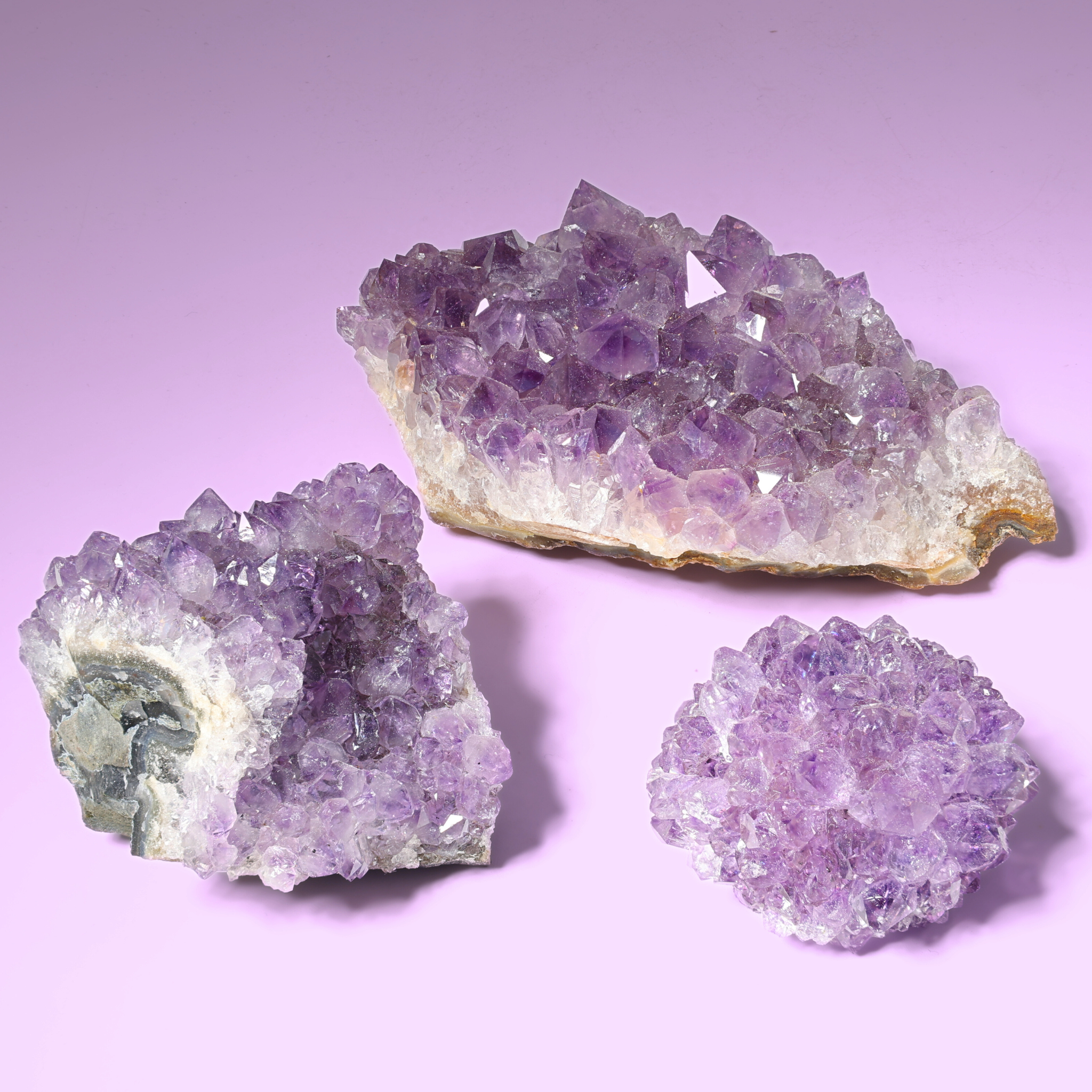 Amethyst Drusen 3er Set